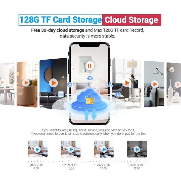 ESCAM QF104 One Click Video Call 3MP Indoor Humanoid Detection Audible Alarm Color Night Version Smart WiFi Camera, UK Plug