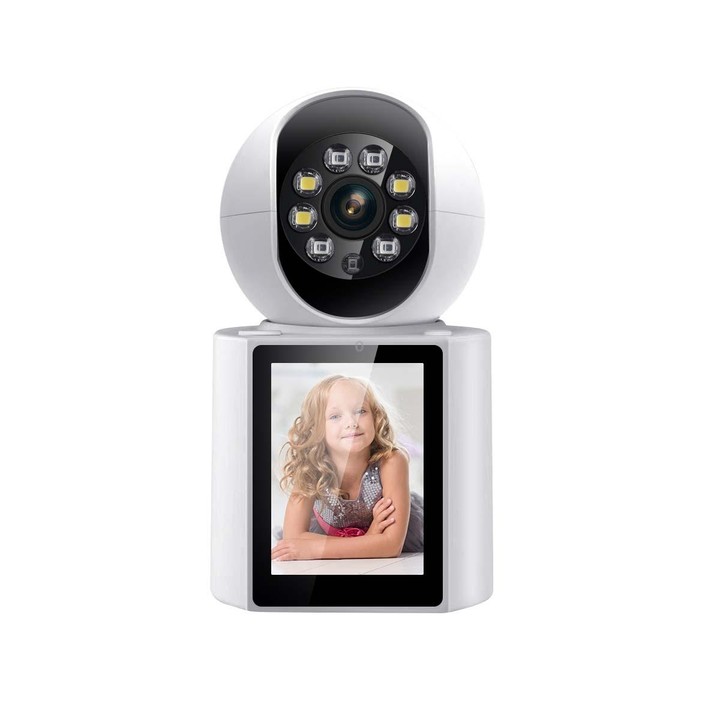 ESCAM QF104 One Click Video Call 3MP Indoor Humanoid Detection Audible Alarm Color Night Version Smart WiFi Camera, UK Plug