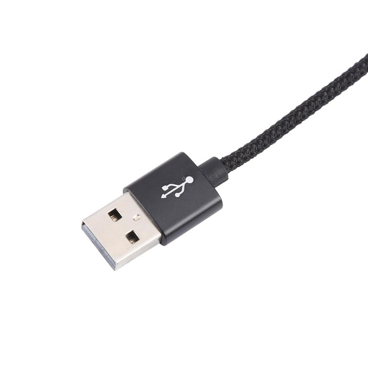 USB Male to 3.5mm Female Weave Texture Audio Adapter(Black)
