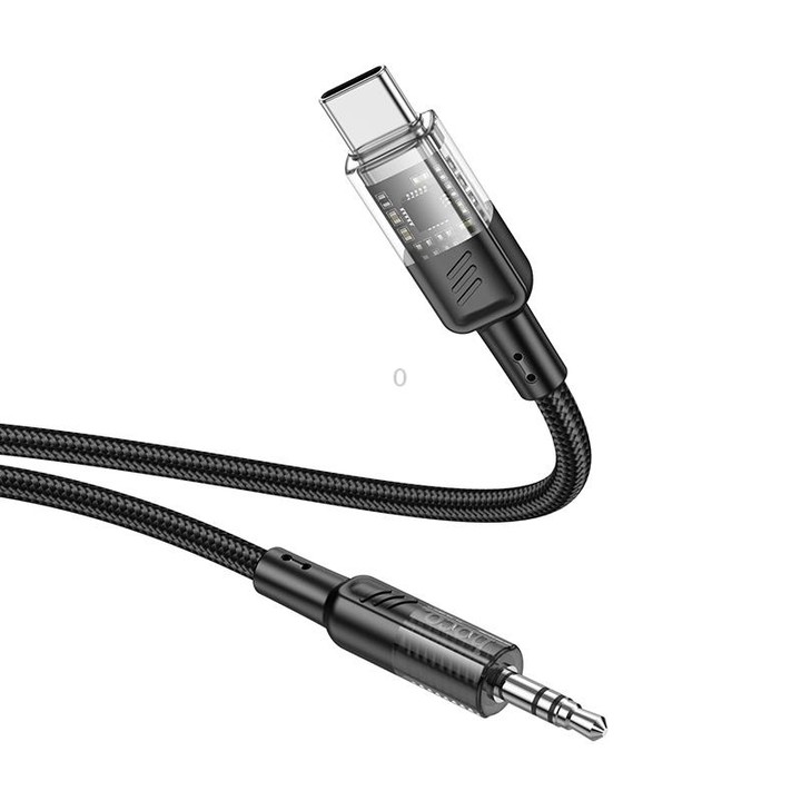 hoco UPA27 Crystal Clear USB-C / Type-C to 3.5mm Audio Adapter Cable(Black)