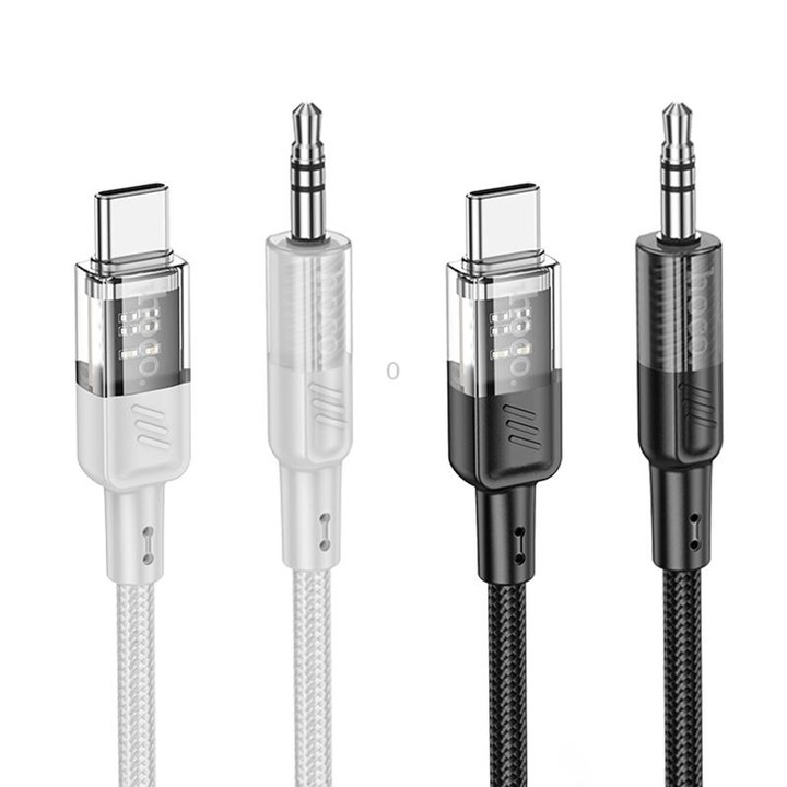 hoco UPA27 Crystal Clear USB-C / Type-C to 3.5mm Audio Adapter Cable(Black)