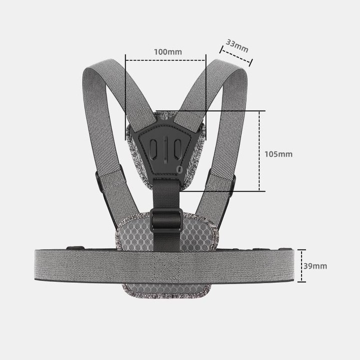 7 in 1 Phone Clamp Adjustable Body Mount Belt Chest Strap with Mount & Screw(Grey)