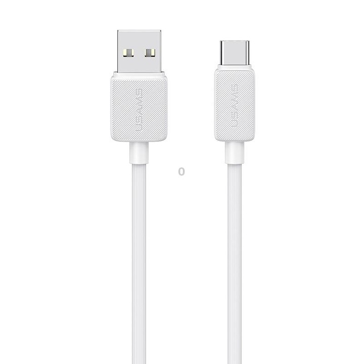 USAMS US-SJ693 USB to USB-C / Type-C 3A Striped Fast Charge Data Cable, Length:2m(White)