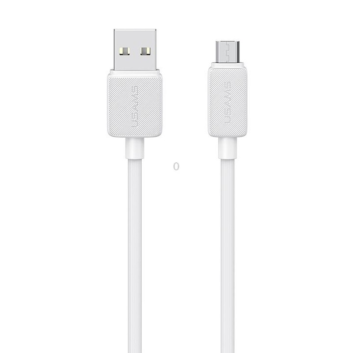 USAMS US-SJ690 USB to Micro USB 2A Striped Fast Charge Data Cable, Length:1m(White)