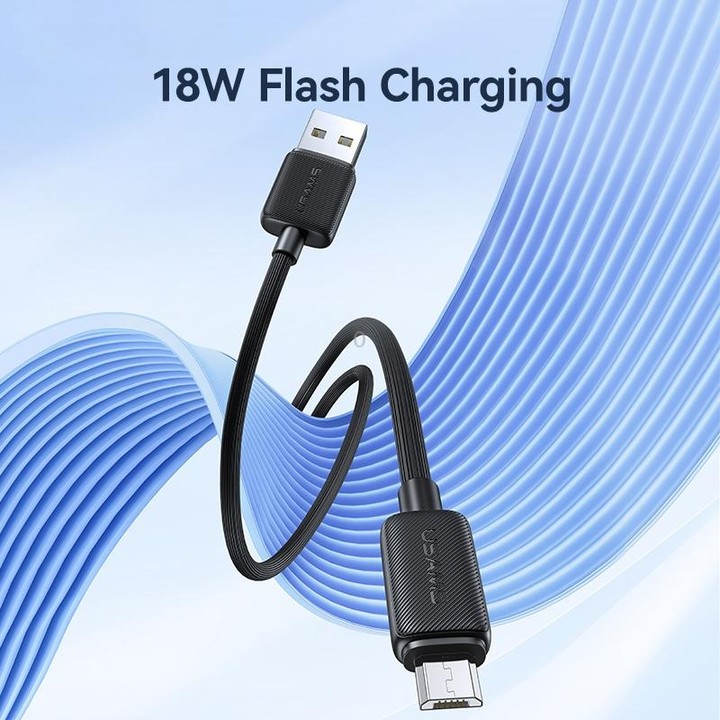 USAMS US-SJ690 USB to Micro USB 2A Striped Fast Charge Data Cable, Length:1m(White)