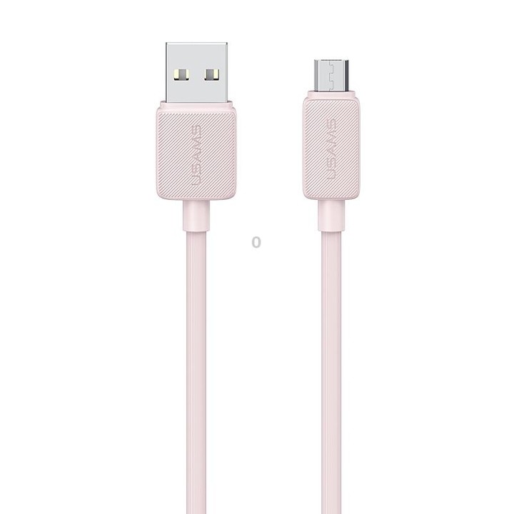 USAMS US-SJ700 USB to Micro USB 2A Striped Fast Charge Data Cable, Length:3m(Pink)