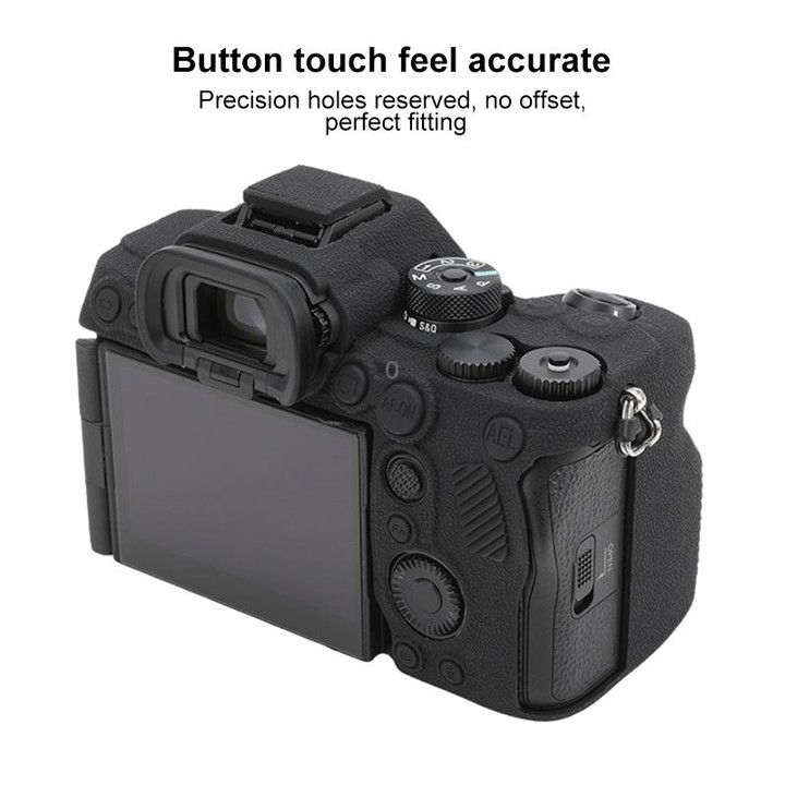 For Sony ILCE7RM5 / A7R5 Litchi Texture Soft Silicone Protective Case(Black)