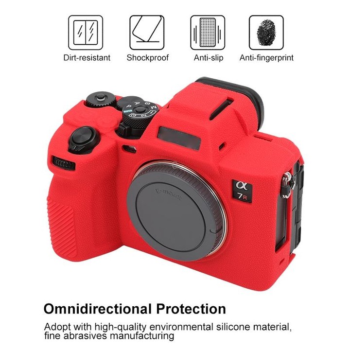 For Sony ILCE7RM5 / A7R5 Litchi Texture Soft Silicone Protective Case(Red)