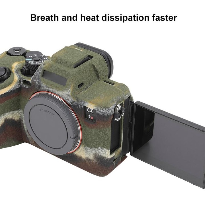 For Sony ILCE7RM5 / A7R5 Litchi Texture Soft Silicone Protective Case(Camouflage)