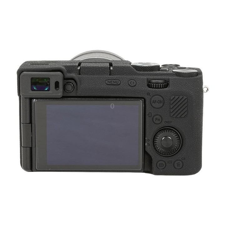 For Sony ILCE-7CM2 / A7C II / A7CR Litchi Texture Soft Silicone Protective Case(Black)