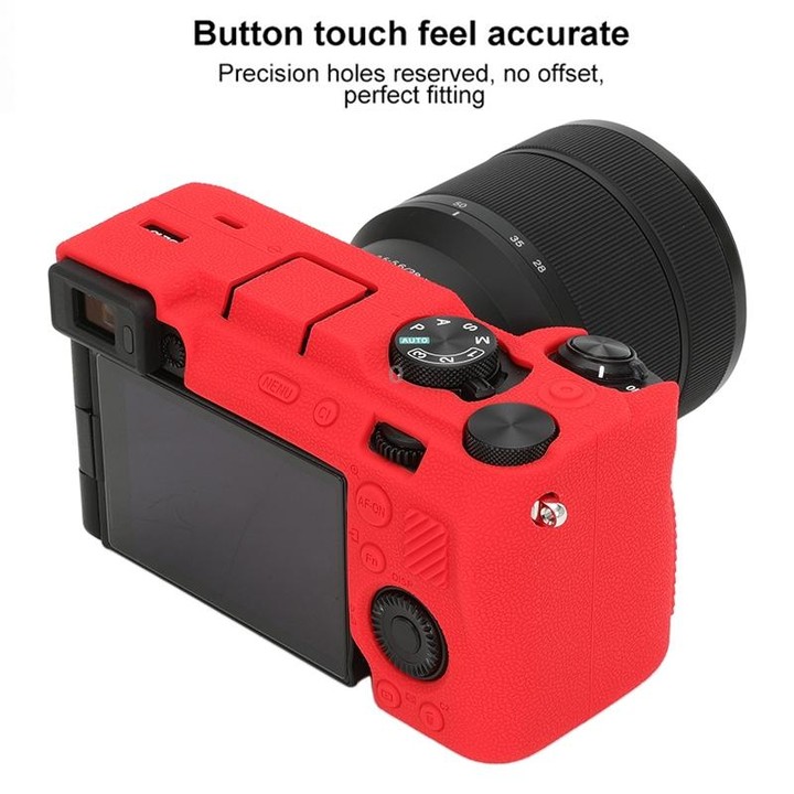 For Sony ILCE-7CM2 / A7C II / A7CR Litchi Texture Soft Silicone Protective Case(Red)