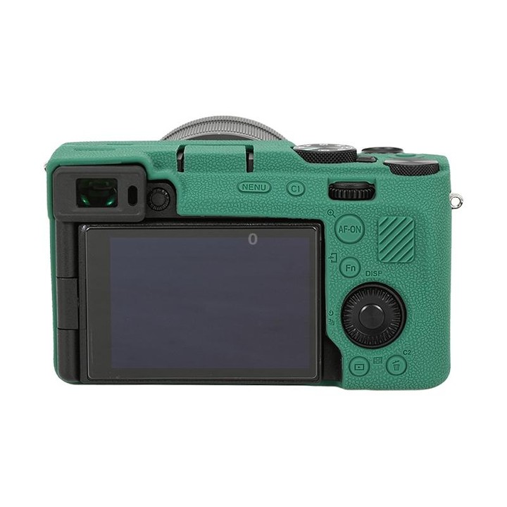For Sony ILCE-7CM2 / A7C II / A7CR Litchi Texture Soft Silicone Protective Case(Green)