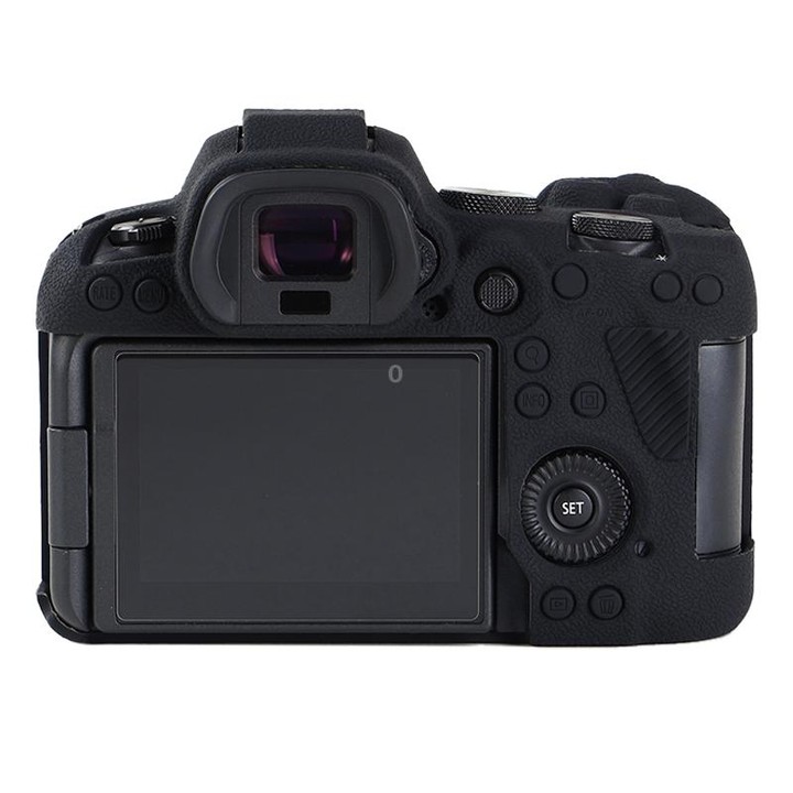 For Canon EOS R6 Mark II Litchi Texture Soft Silicone Protective Case(Black)