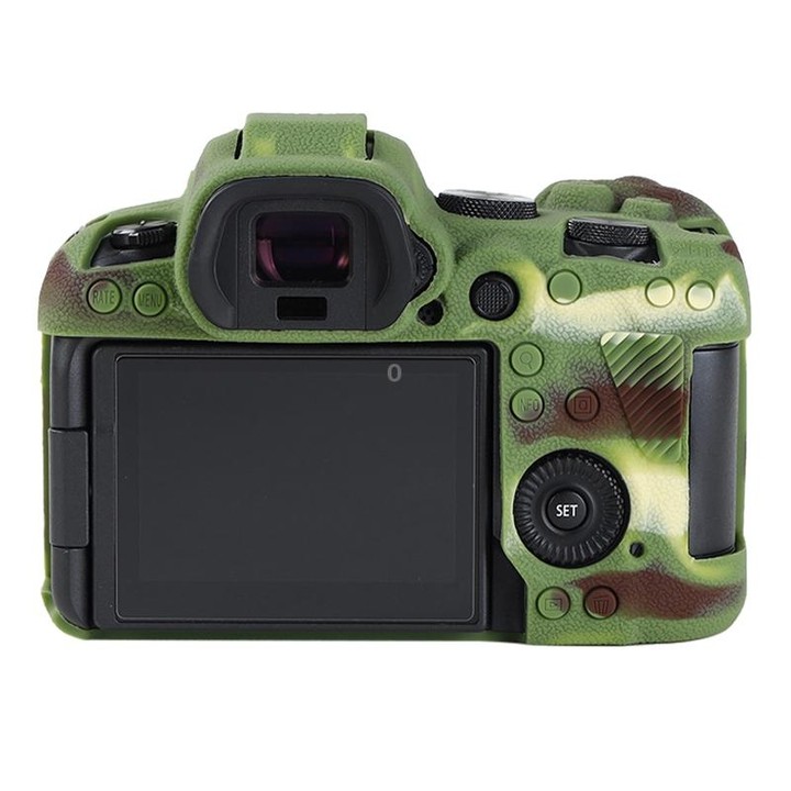 For Canon EOS R6 Mark II Litchi Texture Soft Silicone Protective Case(Camouflage)