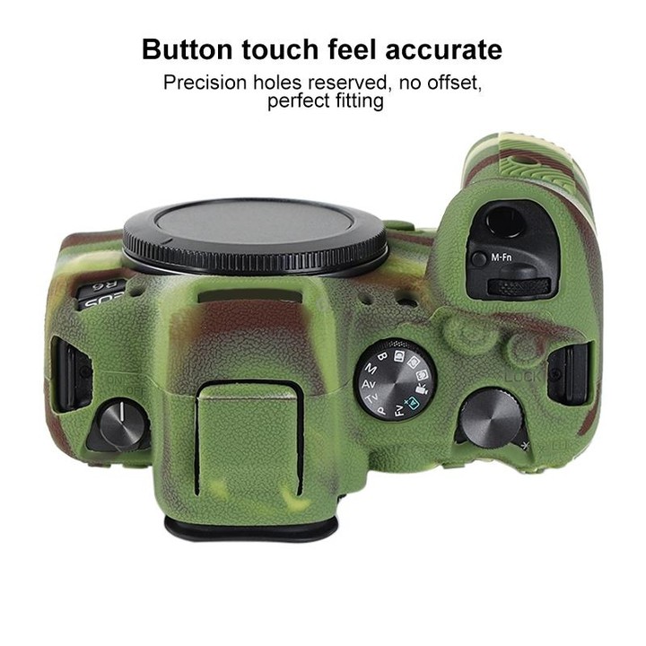 For Canon EOS R6 Mark II Litchi Texture Soft Silicone Protective Case(Camouflage)