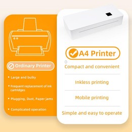 A4LE Portable Bluetooth HD Thermal Printer for Home Office Study(UK Plug)