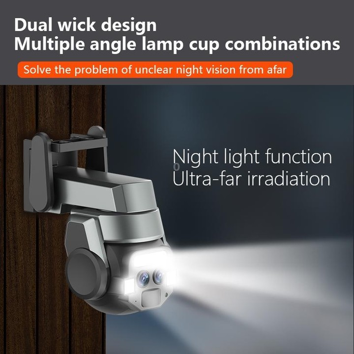 Q820 6MP 10X Binocular Zoom Dual Light Source Outdoor IP67 Waterproof WiFi Camera(US Plug)