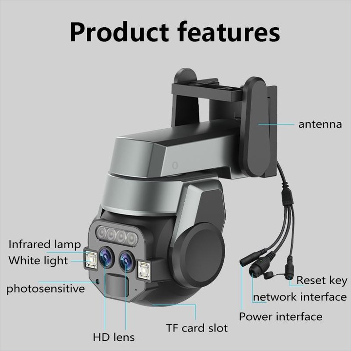 Q820 6MP 10X Binocular Zoom Dual Light Source Outdoor IP67 Waterproof WiFi Camera(US Plug)