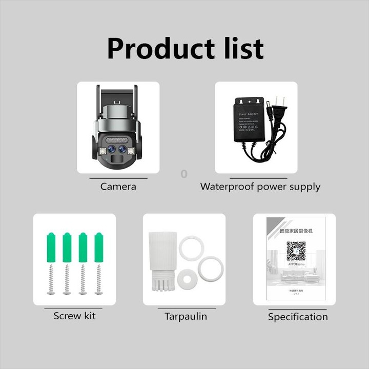 Q820 6MP 10X Binocular Zoom Dual Light Source Outdoor IP67 Waterproof WiFi Camera(AU Plug)