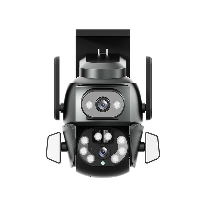 Q821 4MP Binocular Zoom Dual Light Source Outdoor IP67 Waterproof WiFi Camera(EU Plug)