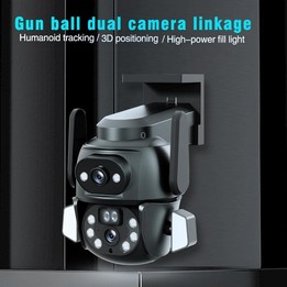 Q821 4MP Binocular Zoom Dual Light Source Outdoor IP67 Waterproof WiFi Camera(UK Plug)