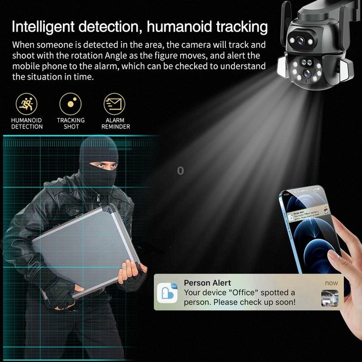 Q821 4MP Binocular Zoom Dual Light Source Outdoor IP67 Waterproof WiFi Camera(AU Plug)