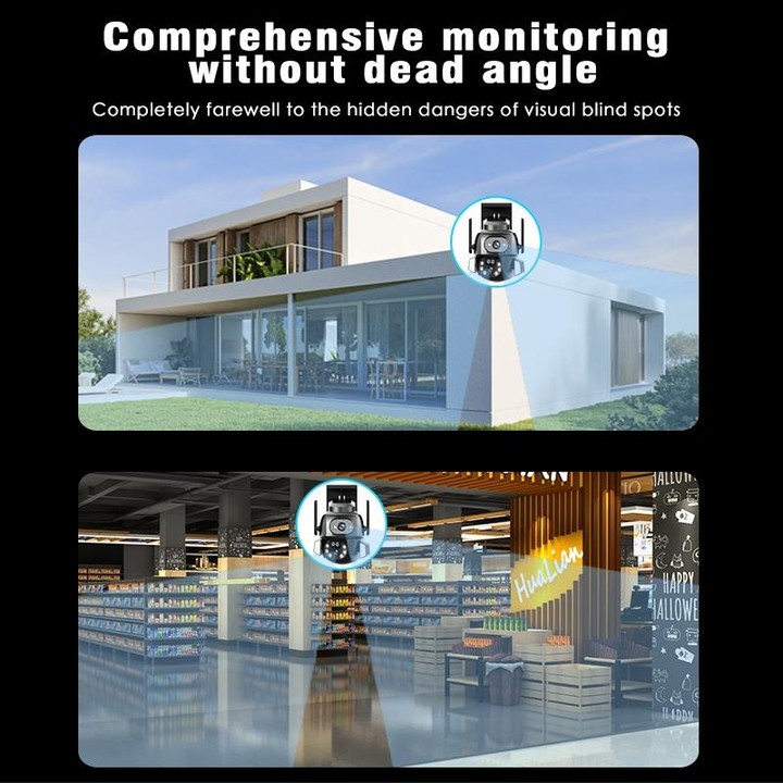Q821 4MP Binocular Zoom Dual Light Source Outdoor IP67 Waterproof WiFi Camera(AU Plug)