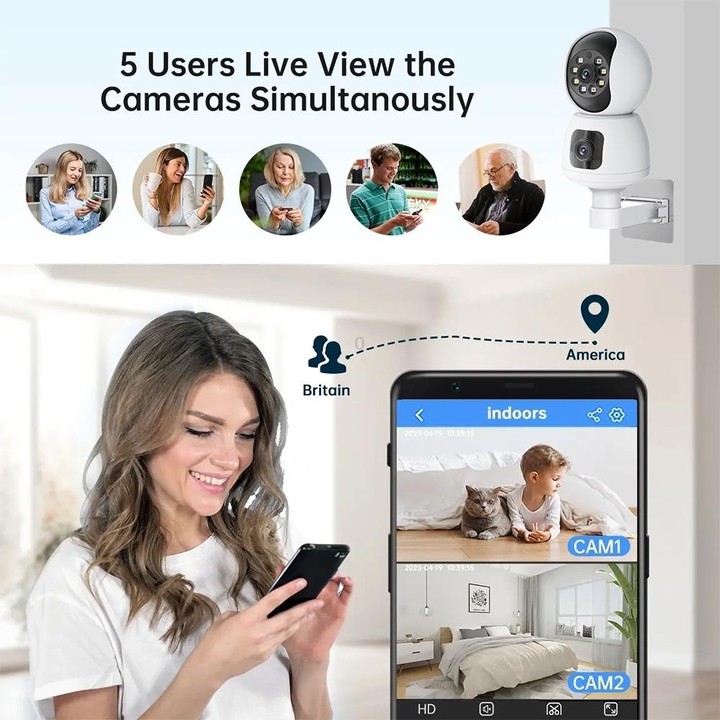 Y6203 4MP Zoom HD Indoor Waterproof Smart WiFi Camera, Specification:UK Plug(White)