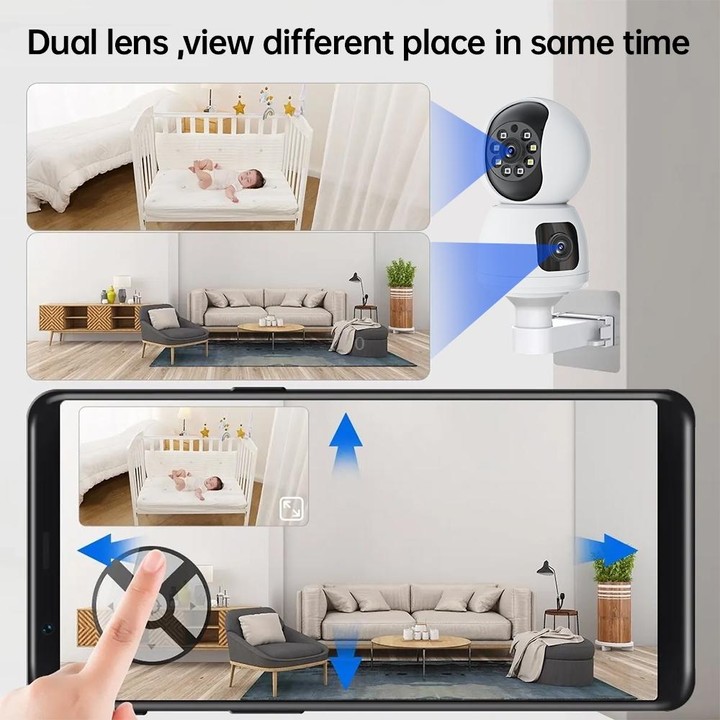Y6203 4MP Zoom HD Indoor Waterproof Smart WiFi Camera, Specification:UK Plug(White)