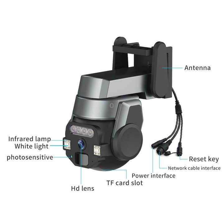 CF-Q812ES 5MP Two-way Voice Outdoor IP66 Waterproof WiFi Camera, Plug Type:AU Plug(Grey)