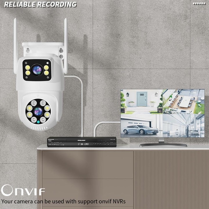 Q8216 4MP Two-way Voice Outdoor IP66 Waterproof WiFi Camera, Plug Type:US Plug(White)