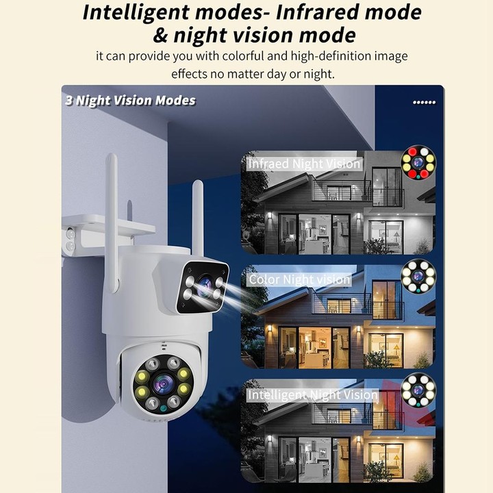 Q8216 4MP Two-way Voice Outdoor IP66 Waterproof WiFi Camera, Plug Type:US Plug(White)