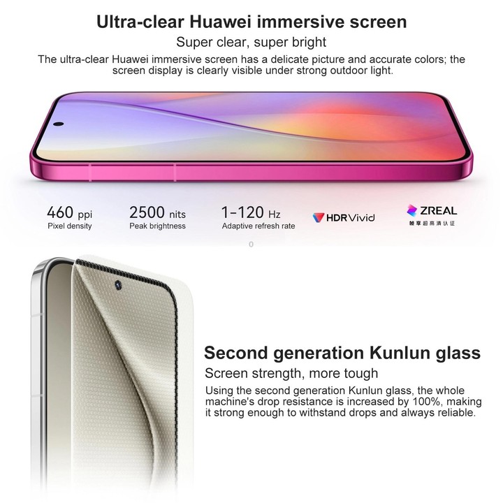 HUAWEI Pura 70, 12GB+512GB, Screen Fingerprint Identification,6.6 inch HarmonyOS 4.2 Kirin 9010 Octa Core up to 2.3GHz, NFC, OTG