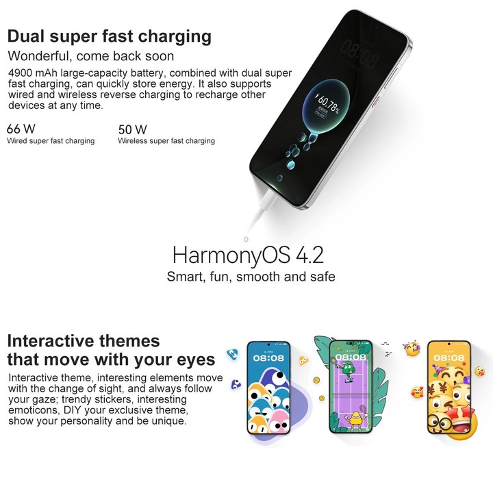 HUAWEI Pura 70, 12GB+1TB, Screen Fingerprint Identification,6.6 inch HarmonyOS 4.2 Kirin 9010 Octa Core up to 2.3GHz, NFC, OTG,