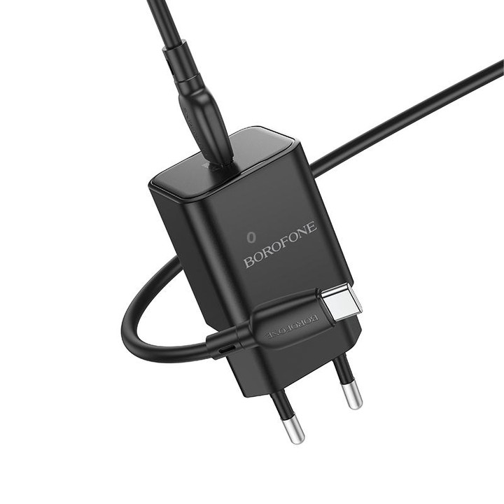 BOROFONE BN13 PD30W Type-C Charger with 1m Type-C to Type-C Cable, EU Plug(Black)