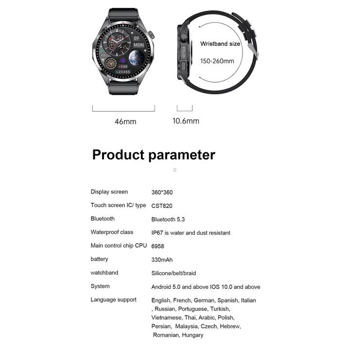 GS4/LT09 1.5 inch IP67 Fitness Wellness Smart Watch Support Bluetooth Call / Sleep / Blood Oxygen / Heart Rate Health Monitor, S