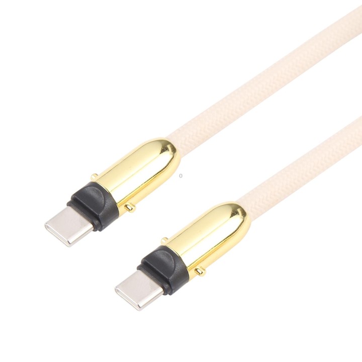Type-C to Type-C Braid Data Cable Phone Anti-lost Crossbody Lanyard, Length: 1.2m(Khaki)
