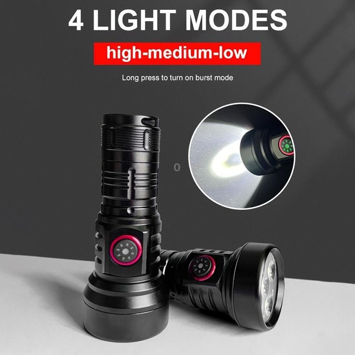 819 T20 1000LM USB Rechargeable LED Flashlight Not Battery(Black)