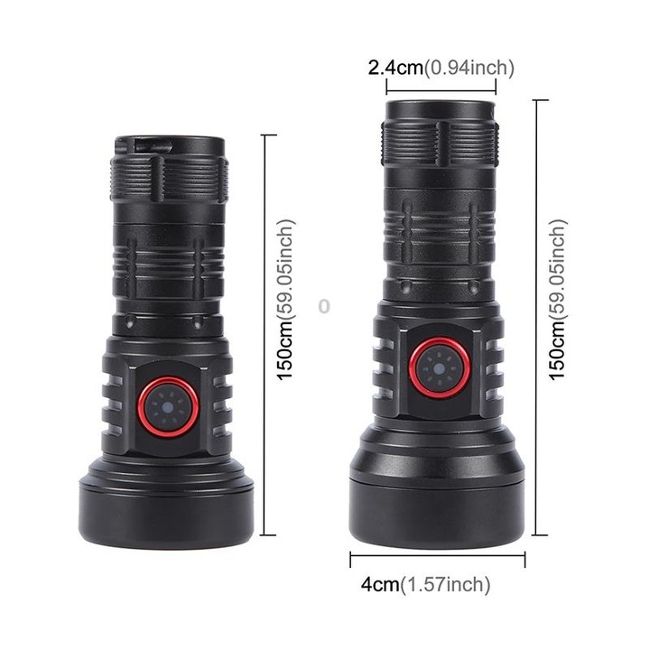 819 T20 1000LM USB Rechargeable LED Flashlight Including Battery(Black)