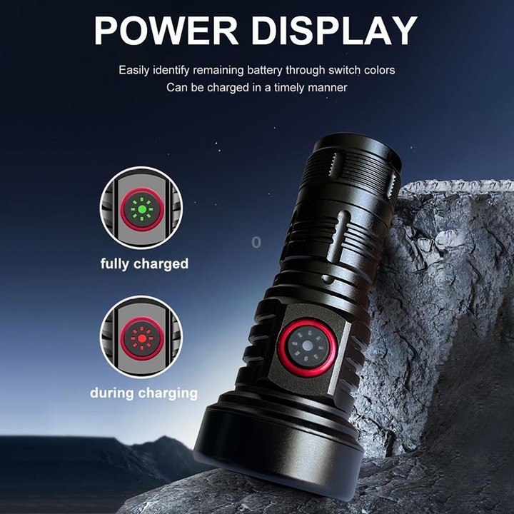 819 T20 1000LM USB Rechargeable LED Flashlight Including Battery(Black)