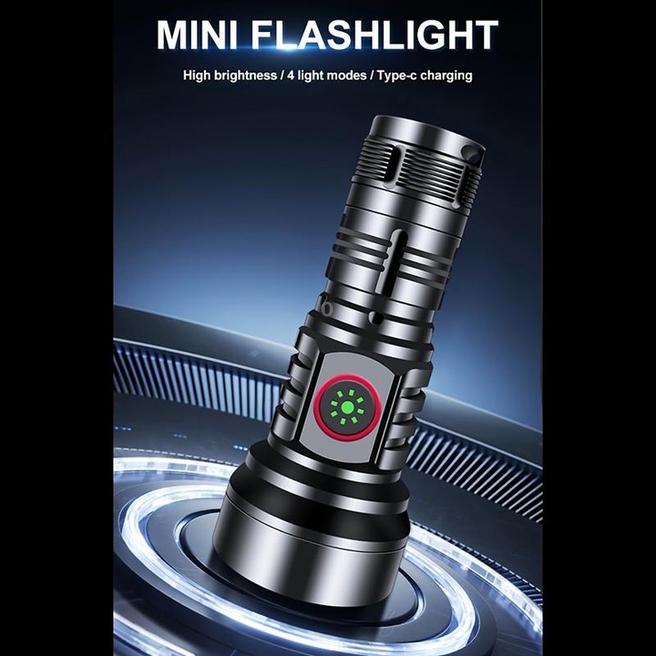 819 T20 1000LM USB Rechargeable LED Flashlight Including Battery(Black)