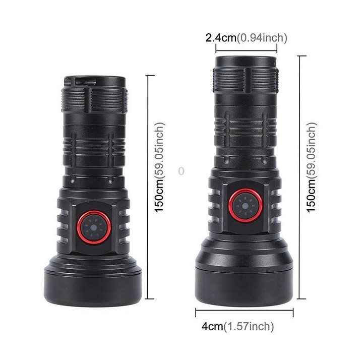 829 T40 1000LM USB Rechargeable LED Flashlight Not Battery(Black)