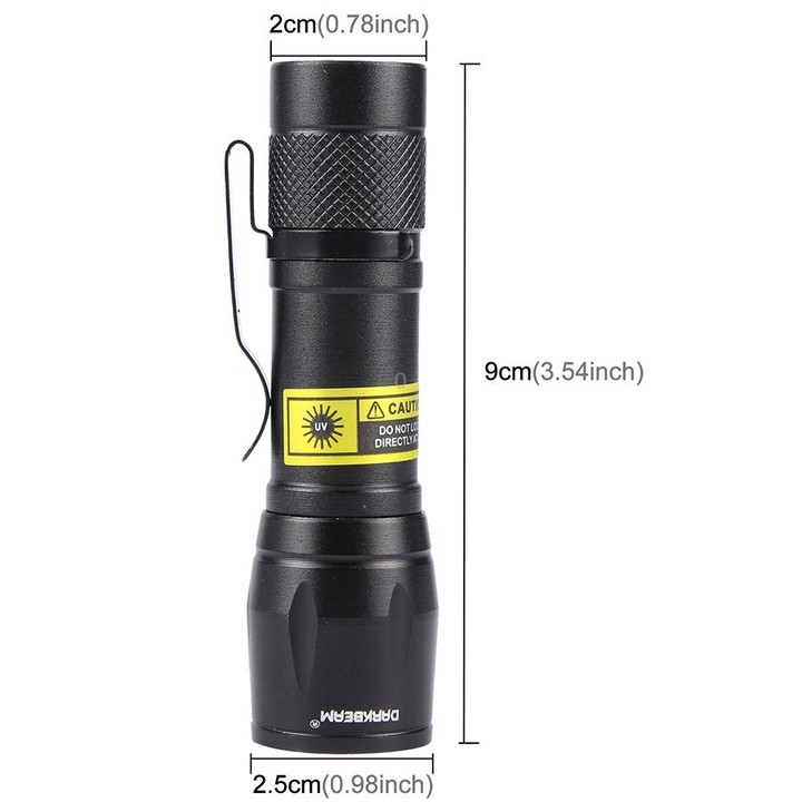 A10 Mini 395nm Ultraviolet Ray Detection Lamp COB Flashlight(Black)
