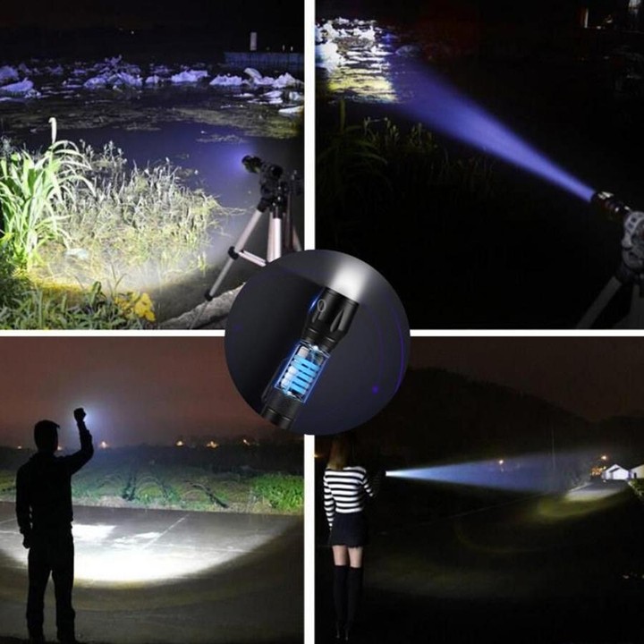 A10 Mini 395nm Ultraviolet Ray Detection Lamp COB Flashlight(Black)