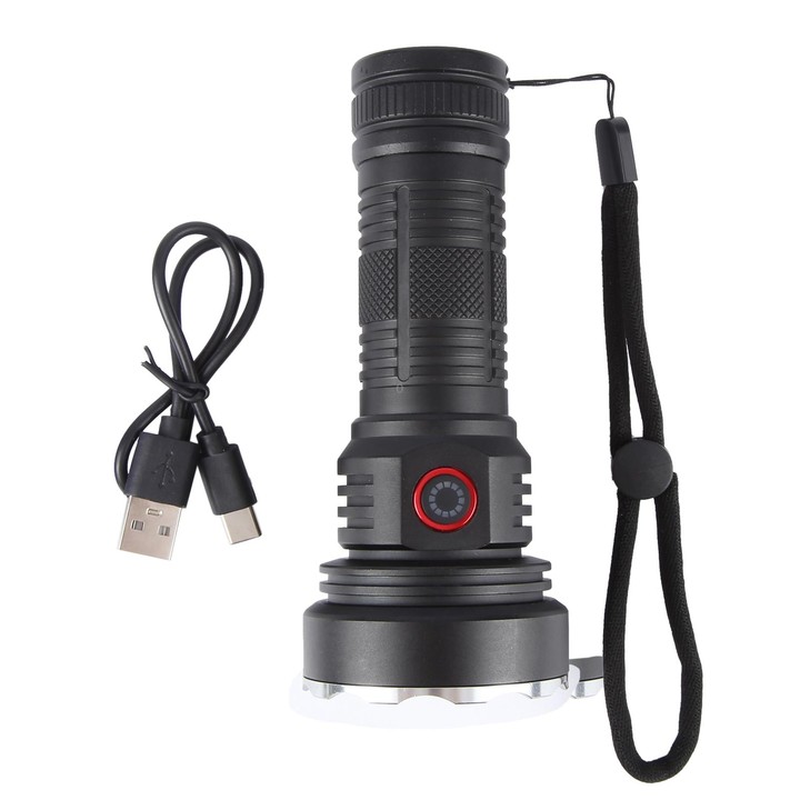 W5201-1 19 LEDs 3200LM Super Bright Rechargeable Flashlight(Black)