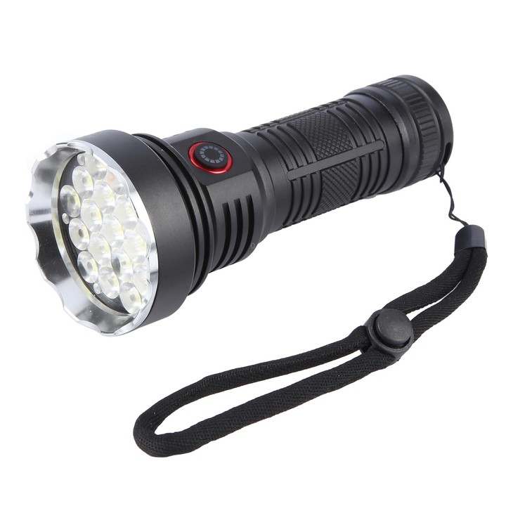 W5201-1 19 LEDs 3200LM Super Bright Rechargeable Flashlight(Black)