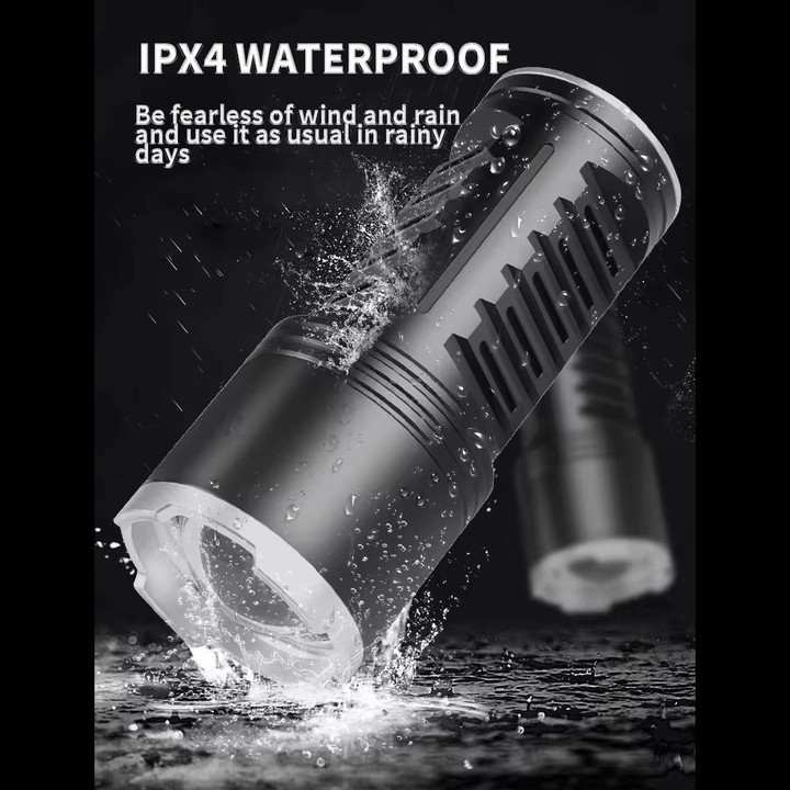 S2302 30W 1600LM High Power Telescopic Zoom Flashlight(Black)