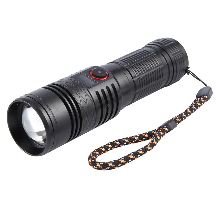 816 20W Spotlight 2000LM Telescopic Zoom LED Flashlight(Black)