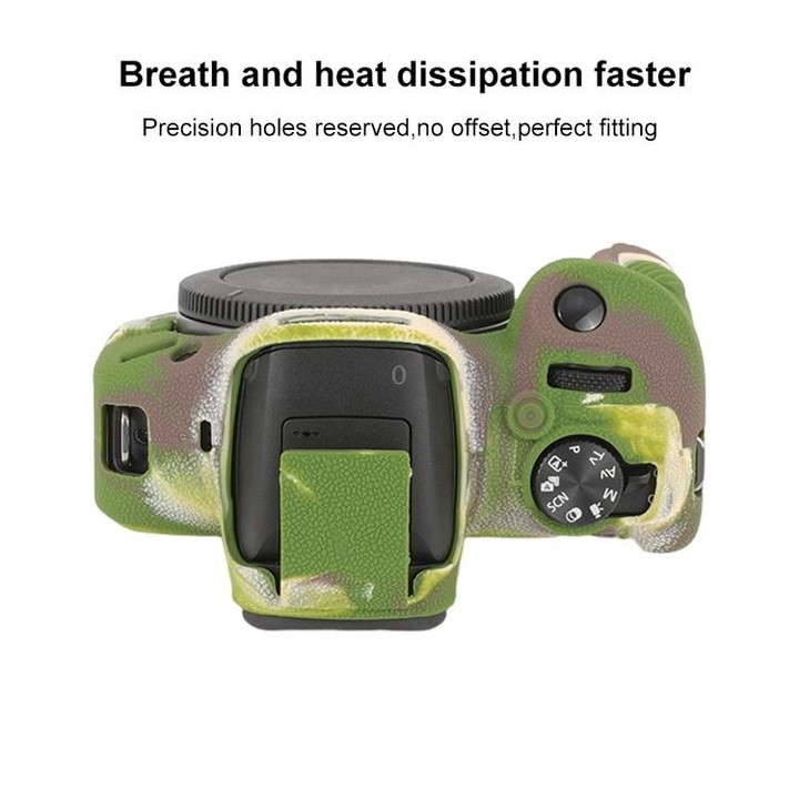 For Canon EOS R100 Litchi Texture Soft Silicone Protective Case(Camouflage)