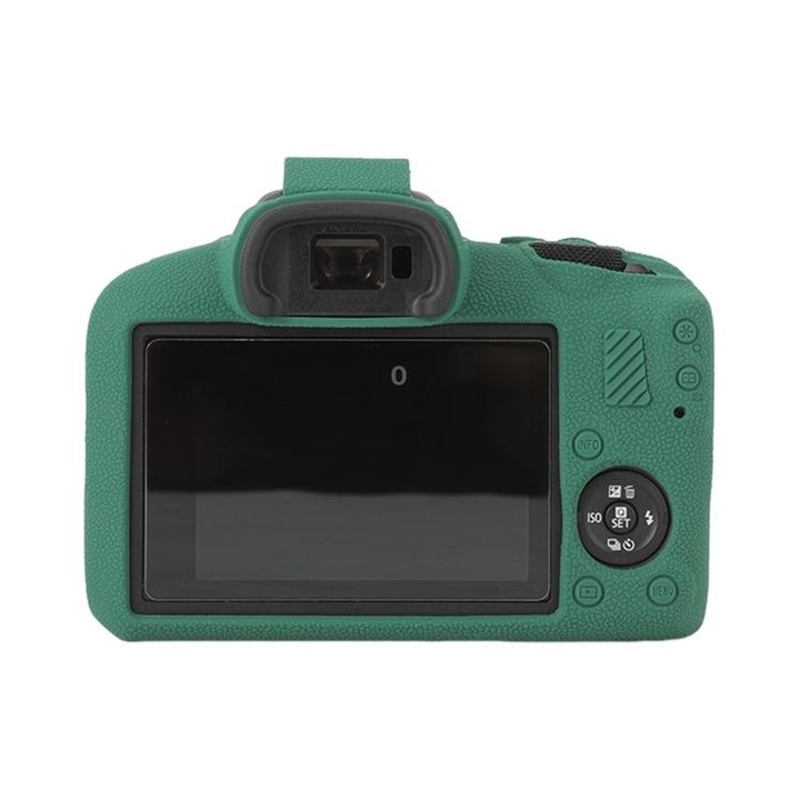 For Canon EOS R100 Litchi Texture Soft Silicone Protective Case(Green)